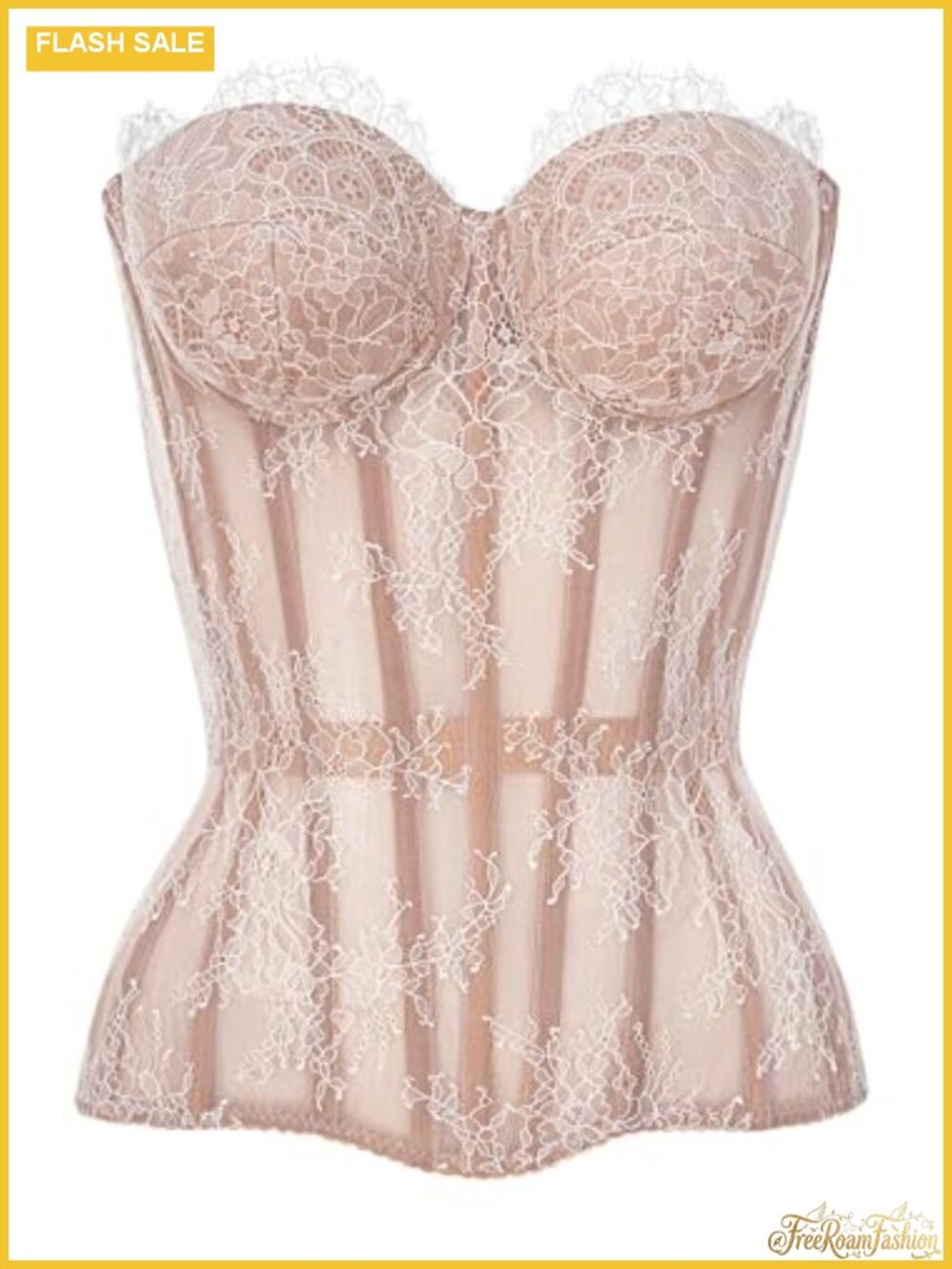 Overbust Mesh Corset Top Lace Up Steel Boned Victorian Sweetheart Slim